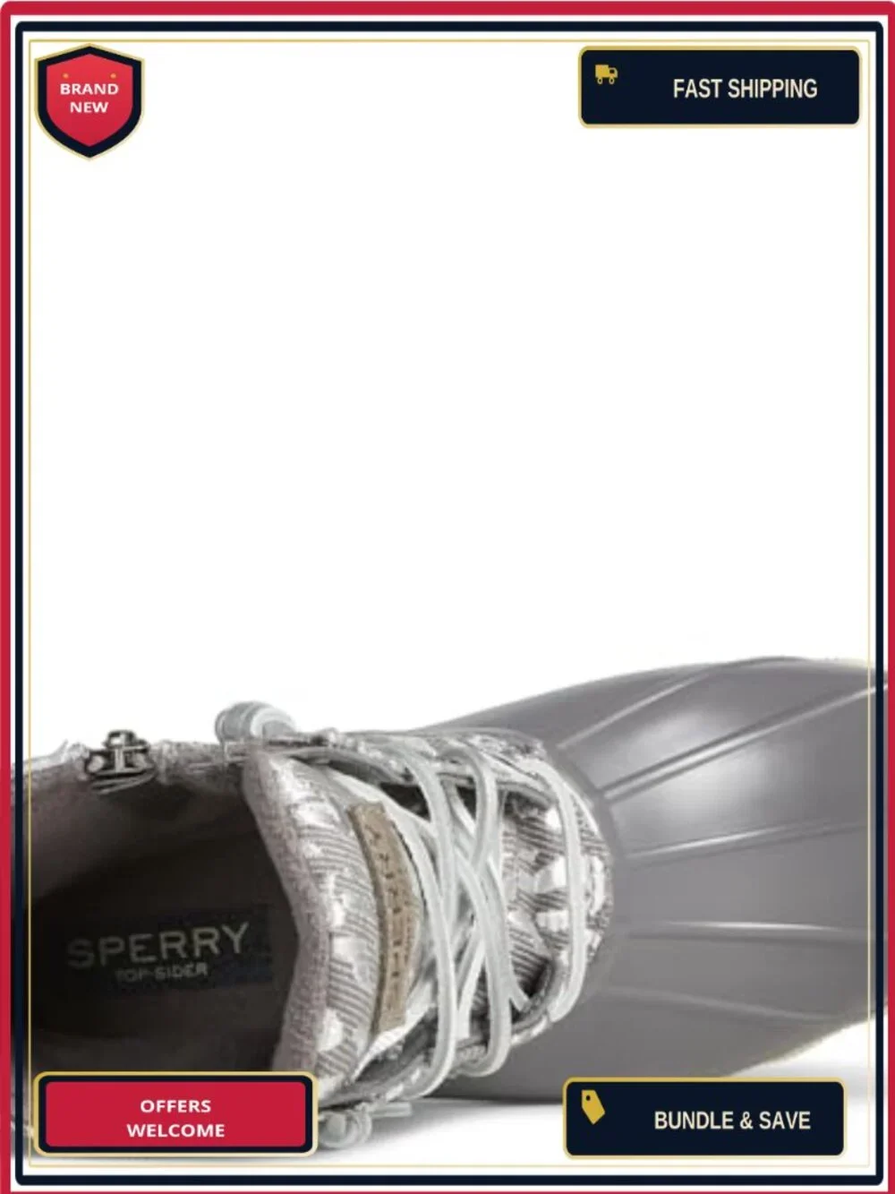 Sperry Women's Ankle Rain Boots - Rubber Duck Shell, Wave-Siping, Waterproof